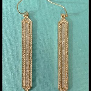NEW | Free People, Gold Shiny Dangle Bar Earrings